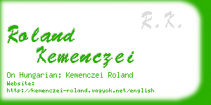 roland kemenczei business card